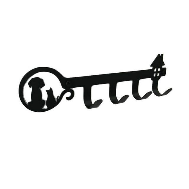 Colgador de puerta Toystoory con gancho para llaves, organizador negro, 4 ganchos