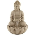thumbnail image 3 of Calm Buddha 22" High Large Zen Asian Indoor Outdoor Decor Sand Stone Floor Fountain with Light LED Outside, 3 of 10