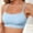 Blue, variant on Women Wireless Bra Solid Color Trendy Square Neck Seamless Lingerie Lightweight Soft Comfort Thin Straps Wave Trim Bralette Beige M