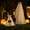 A, variant on LiUMX Halloween Wizard Ghost Dog Walking Figurine Set, White Cloth Ghosts with Warm LED Lights, Battery Operated Indoor Outdoor Patio and Living Room Decor