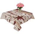 thumbnail image 2 of Vintage Farmhouse Table Cloth Waterproof Tablecloths, Brown Country Star Berries Wooden Grain Tablecloth Dining Table Cover for Kitchen Party Tabletop Outdoor, Square Tablecloth 54x54 Inch, 2 of 9