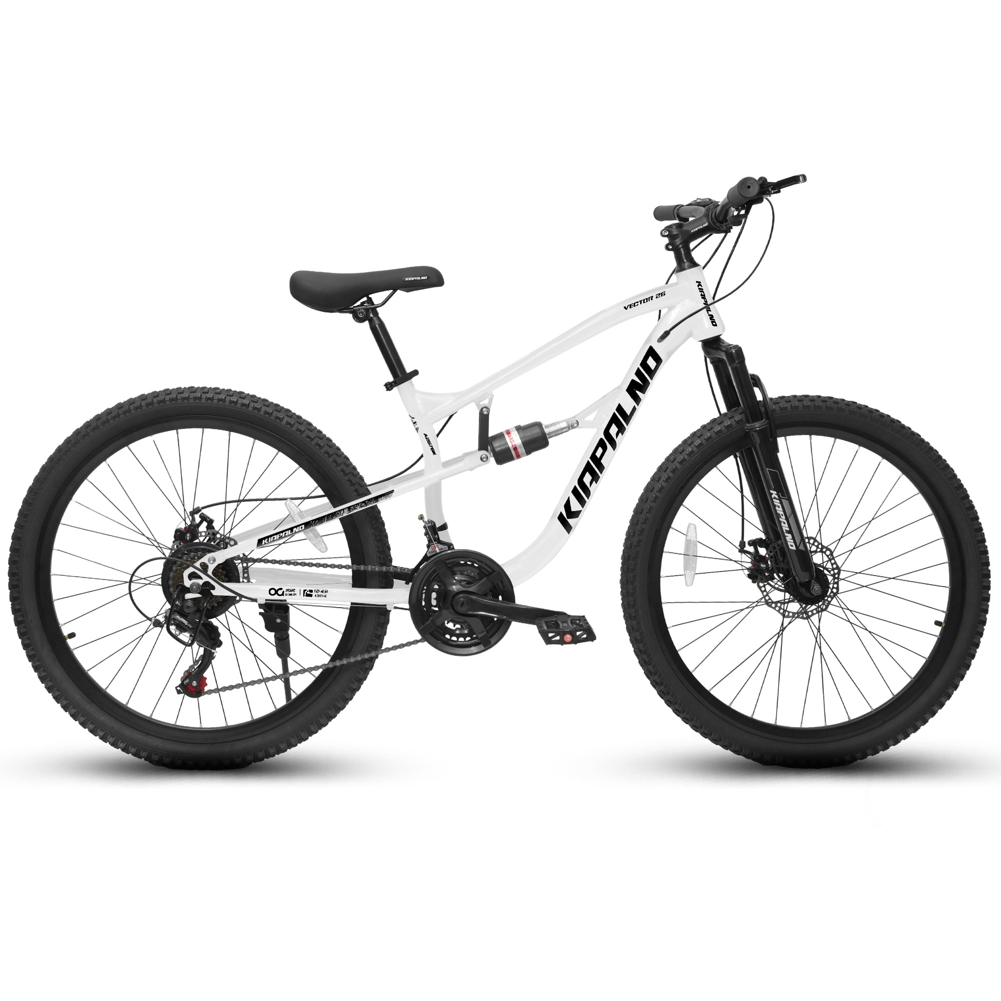 Ecarpat 26 inch Mountain Bike Full Suspension, 21 Speeds Dual Disc Brake Men Boys Bike for 10+ Years, Carbon Steel Frame, Trail Beach Snow Commuter City Bikes, Birthday Gift Choice
