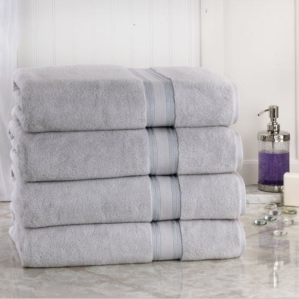 Addy Home Zero Twist 4 Piece Bath Sheet Set Glacier Grey Walmart