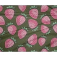 thumbnail image 4 of oneOone Polyester Lycra Olive Green Fabric Strawberry Fruit Craft Projects Decor Fabric Printed By The Yard 56 Inch Wide, 4 of 4