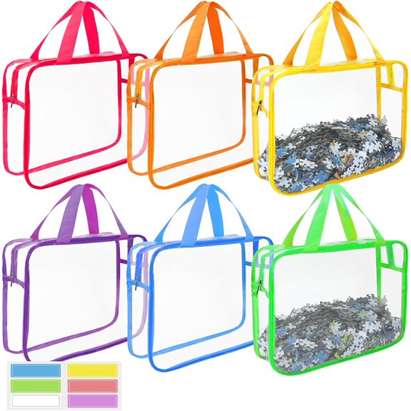 Toy Storage Bags, Toy Storage Bags With Zipper, Clear Toy Storage, Toy Bags for Storage, Toy Travel Bag, for Store Building Blocks, Puzzles, Dust-Proof And Waterproof, With Labels