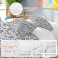 thumbnail image 3 of Light Blue Floral Bedding 3 Piece Duvet Cover Set Queen Size, Rustic Vintage Flowers Botanical Spring Soft Microfiber Comforter Cover with Zipper Closure & Pillowcases, FadeResistant Quilt Cover, 3 of 9