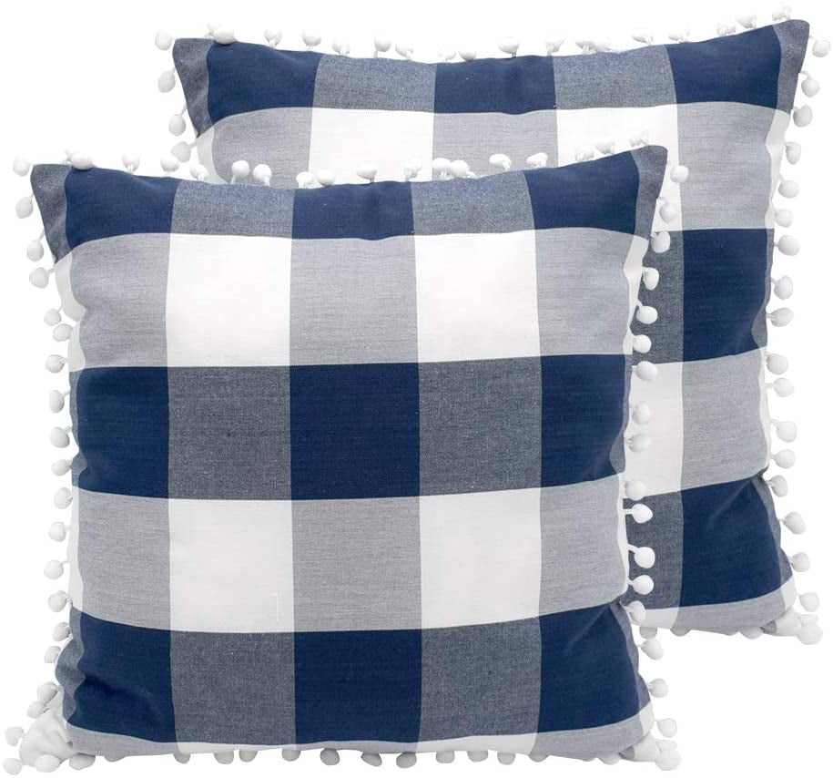 Indoor/outdoor Navy Blue Buffalo Check