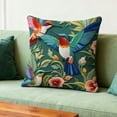 thumbnail image 5 of chaungfeng Spring Flowers Hummingbird Simulated Embroidered Print Cushion Covers, Comfortable Square Throw Pillowcovers for Bed Sofa Decoration Living Room Office 18 x18 Inches (B), 5 of 6