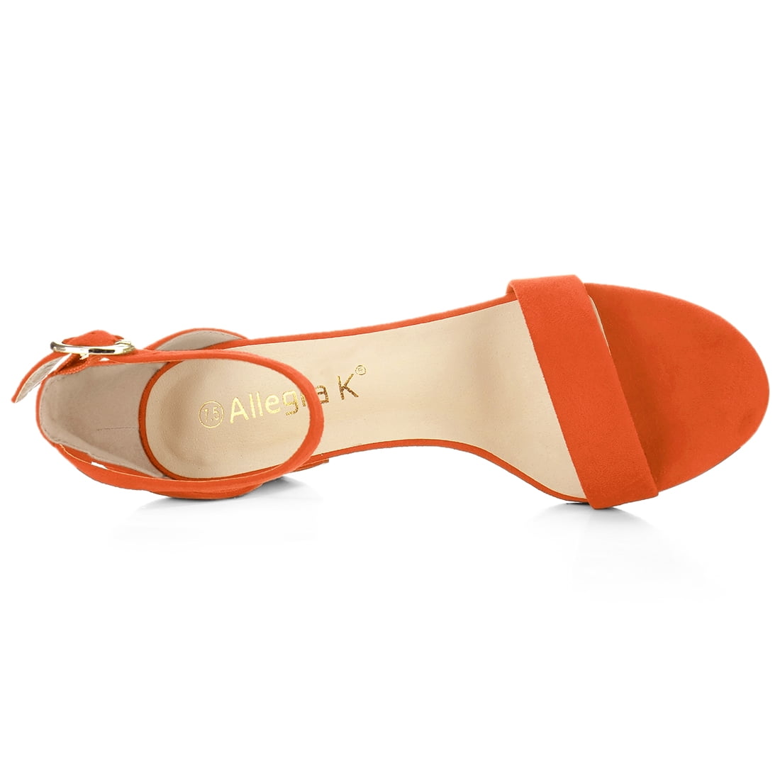 DARING DIVA Women's Open Toe Block Heel Ankle Strap Sandals Orange 10