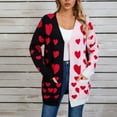 thumbnail image 2 of Ovticza Heart Cardigans Women Valentine Cardigan Oversized Cute Love Print Sweater Cardigans Casual Knit Sweaters Black M, 2 of 7