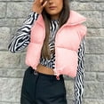 thumbnail image 2 of QASIEATN Fall Coats for Graceful Ladies Fashion, European and American Autumn Winter Vest Jaceket Soft Cotton Jacket Stand Up Collar Warm Zipper Crop Jacket, Womens Winter Tops, 2 of 7