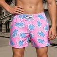 thumbnail image 2 of Men's Running Shorts Drawstring Waist Printed with Pocket Shorts, 2 of 4