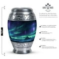 thumbnail image 2 of Aurora Borealis Urn For Ashes Adult Male, Mountains Urns For Human Ashes Adult Male Dad, Burial Funeral Urn, Large Urns For Human Ashes Adult Female, Cremation Urns For Ashes For Women 10 Inch, 2 of 5