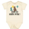 thumbnail image 3 of Inktastic 1st Birthday Bear on Bicycle 1 Year Old Boys or Girls Baby Bodysuit, 3 of 5