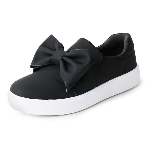 "J. Adams Wally Sneakers for Women – Comfortable Slip-On Shoes with Bow, Flat Platform Sneakers "