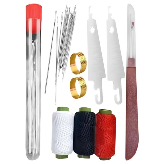 34PCS Sewing Tool Set, Needles Thread Hand Repair Tools, Multi Purpose Needle and Thread Kit, Portable Beginners Hand Made Craft Set, Professional DIY Lovers