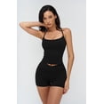 thumbnail image 4 of PISONIC Women 2 Piece Workout Sets Crossover High Waisted Biker Shorts with Pockets Built in Bra Racerback Tank Tops, 4 of 8