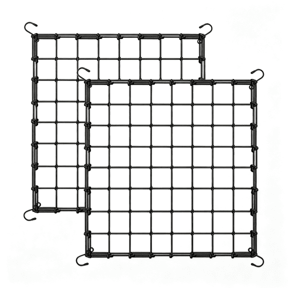 LQSEO 4X4 Ft Elastic Plant Trellis Net-2-Pack Heavy Duty Garden Support Net with 4 Hooks for Grow Tents,Climbing Vegetables,Fruits&Flowers(Black)