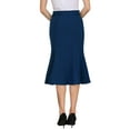 thumbnail image 3 of INSPIRE CHIC Women's Elegant Fishtail Skirt High Waist Belted Work Midi Mermaid Skirts S Royal Blue, 3 of 5