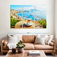 thumbnail image 2 of Elephant Stock Coffee At Naples Wall Art - Horizontal Multi Panel Canvas - 3 Piecedining Room Wall Decor - Photography Food And Drink Multi Panel - Blue And Brown Decor - 65" x 42", 2 of 4