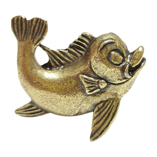 Estatua de pez de latón, figura de pez, centro de mesa, artesanía, figura de animal marino para Estilo B