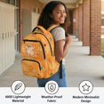 thumbnail image 5 of HUIACONG Orange Capybara Print School Backpack for Kids Teens Age 5-18, Multi Pocket Waterproof School Bag with Adjustable Padded Straps, Lightweight Durable Student Bookbag for Daily Use, 5 of 7