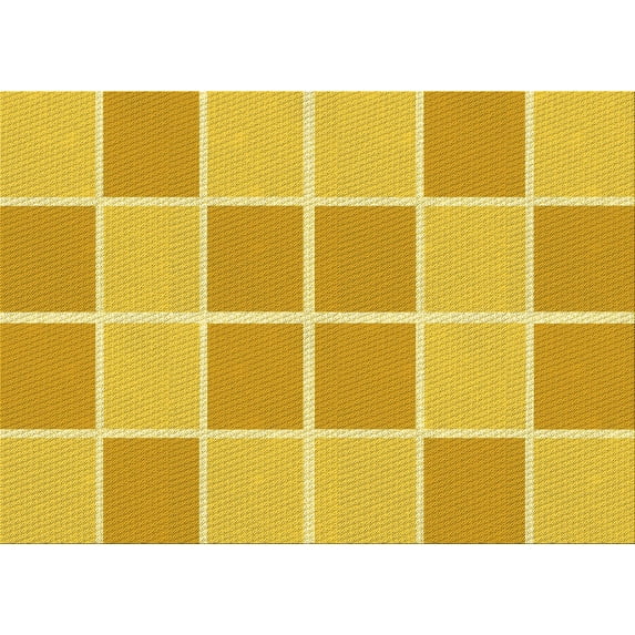 Ahgly Company Indoor Rectangle Patterned Bright Gold Yellow Area Rugs, 8' x 12'