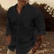 thumbnail image 1 of pstuiky Camisas casuales de manga larga para hombre, Camisa de negocios informal de manga larga con botones y cuello vuelto de color entero para hombre camisetas de hombre xl, 1 of 6
