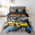 thumbnail image 2 of Homewish Sports Car 7-Piece Twin Bedding Sets,Speed Racing Game Bedding Comforter Set,Yellow Blue Gray Sheet Sets Forboys Teens,Super Cozy Room Decor Reversible, 2 of 8