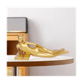 thumbnail image 4 of Gold Decor Reading Statue Home Decorations Gold Accent Home Decor for Living Room Resin Abstract Reading Figurines B, 4 of 5