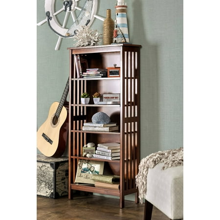 Furniture of America Aziz Cottage Style Bookshelf, Antique Oak