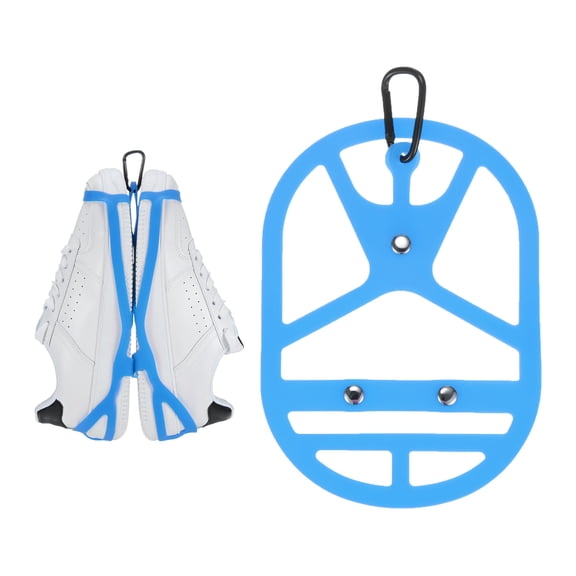 Uxcell Shoe Holster for Backpack [1SET] - Elastic Silicone Footwear Holder with Clip Use for Travel [Sapphire Blue-M]