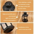 thumbnail image 4 of Vintage Design Candle Lanterns with Stars Portable Iron Candle Holder with Clear Glass Window Frame Candlestick Night Lamp Romantic Xmas Wedding Party Decoration(Black DIY, 4 of 9