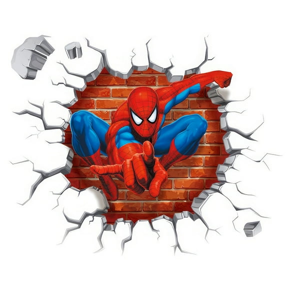 Spider-man Wall Stickers Cartoon Wall Stickers DIY Wall Decoration Girl Boy Bedroom Living Room Room decoration Family interactive puzzle 50x45CM