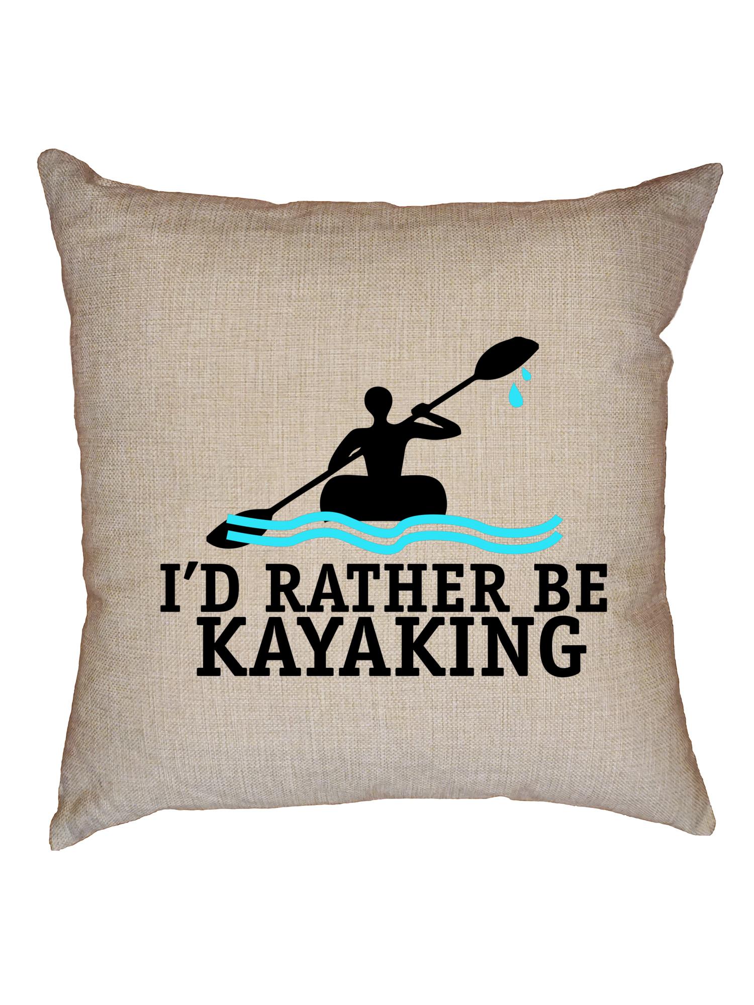 I'd Rather Be Kayaking Kayak Large Print Decorative Linen Throw