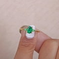 thumbnail image 4 of May Birthstone Ring, Two Side Green Sapphire Gemstone Ring, Prong Set Stacking Band Ring, 925 Starling Silver Vintage Ring, Three Gemstone Ring, Gift For Men/Women,, 4 of 5