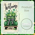 thumbnail image 2 of Green Theme St. Patrick's Day Banner Clover Pattern Festival Banner Gold Accent Striped Border Lucky Clover Display for St. Patrick's Day Party Festival Indoor Decoration, 2 of 9