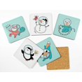 thumbnail image 2 of Inkdotpot Set of 6 Drink Coasters DecorativeNon,SlipCork Base4-inch Square PrintedCoastersEasy Clean- Christmas, 2 of 8