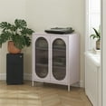 thumbnail image 2 of Mr. Kate Luna Short 2-Door Metal Accent Cabinet with Fluted Glass, Lilac, 2 of 14