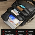 thumbnail image 5 of Fashion Cowhide Shoulder Bag Men Real Genuine Leather Handbags Black Men's Small for ipad Crossbody Bag Male Messenger Bag Tote (Brown Zipper 47), 5 of 7