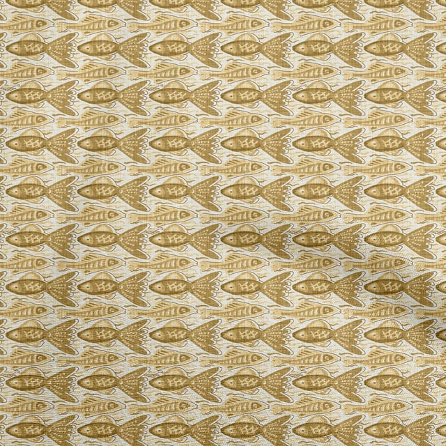 oneOone Polyester Spandex Light Brown Fabric Asian Block Craft Projects Decor Fabric Printed By The Yard 56 Inch Wide