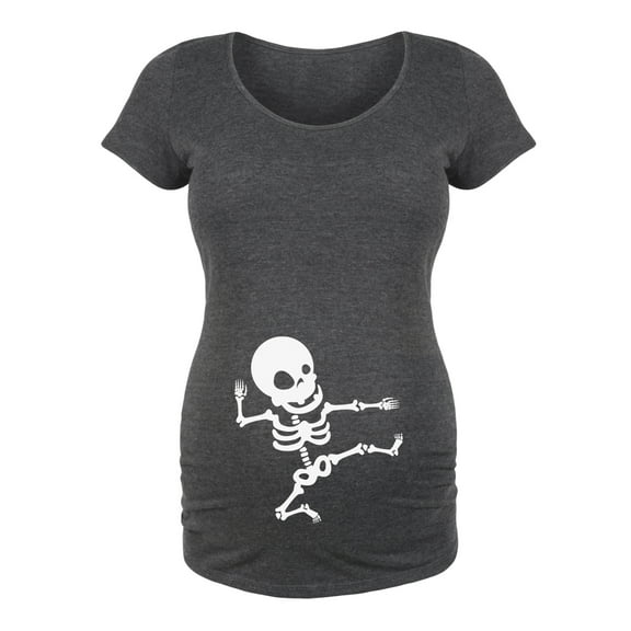 Bloom Maternity - Karate Kick Skeleton - Maternity Scoop Neck T-Shirt