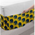 thumbnail image 2 of Animals Bed Skirt, Blue Elephant Patterns African Style Snouts and Horns, Elastic Bedskirt Dust Ruffle Wrap Around for Bedding Decor, 4 Sizes, Dark Blue Earth Yellow, by Ambesonne, 2 of 2