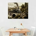 thumbnail image 2 of Nawypu Vintage Steam Train Picture on Stretched Canvas Wall Art Décor, Ready to Hang!, 2 of 4