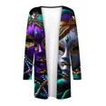 thumbnail image 5 of lcziwo Mardi Gras Cardigans for Women Long Sleeve Sweaters Lightweight Open Front Shrug Cardigan Carnival Graphic Dressy Draped Kimono Cardigan,Multicolor,XL, 5 of 6