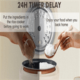 thumbnail image 5 of Mini Rice Cooker 2 Cups Uncooked 1.2L Portable Nonstick Travel Rice Maker BPA Free with 24 Hour Timer and Keep Warm Beige Bestseling, 5 of 6