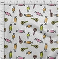 thumbnail image 3 of oneOone Silk Tabby White Fabric Candy Stick Kids Sewing Craft Projects Fabric Prints By Yard 42 Inch Wide, 3 of 4