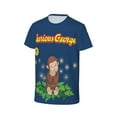 thumbnail image 3 of Curious George Shirt Kids 3D Printing Cartoon T Shirts Crewneck Short Sleeve Shirts Tee Gifts for Boys and Girls, 3 of 5