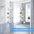thumbnail image 6 of Corner Shower Caddy Tension Pole: 4tier adjustable Rustproof Bathroom Organizer Shelves - Bathtub shampoo rack 43.5-120 inch, 6 of 12