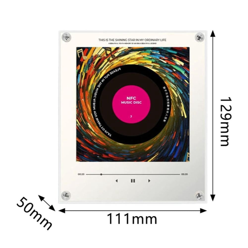 Retro NFC Music Fridge Magnets Set, 9 PCS Programmable Vinyl Record Player Stickers, Auto-Play Personalized Mini Music Box for Home & Office Gifts